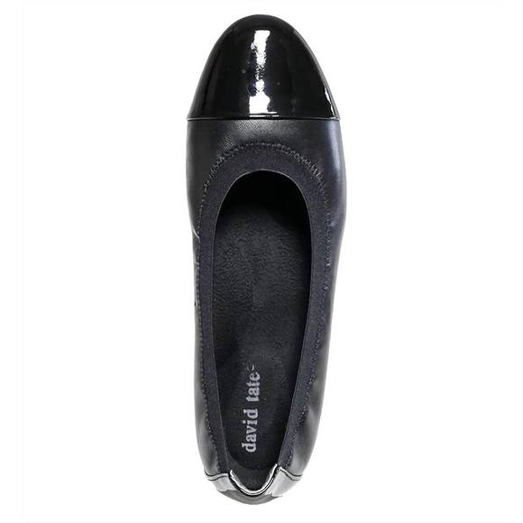 NEW DAVID TATE women's nicole flats - wide width in black - Picture 3 of 5